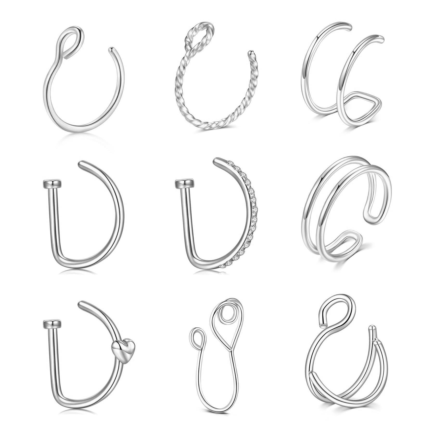 Body Jewelry Ear - 1/9pcs Stainless Steel Fake Septum Nose
