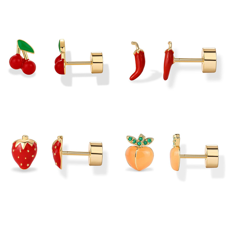 Body Jewelry Flat Back - 2pcs Cartilage Earrings Stud for Women