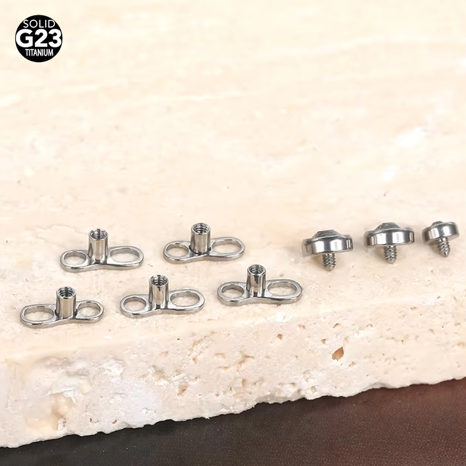 Body Jewelry Dermal - 1Pc/5Pcs Titanium Micro Dermal Piercings Set