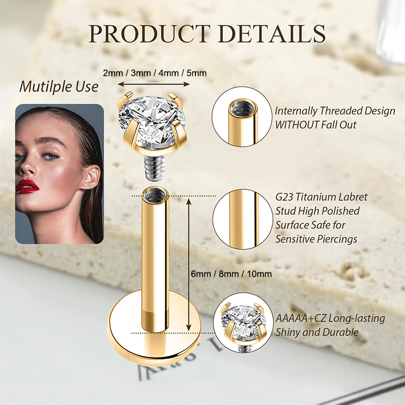 16G Titanium Internally Thread - Body Jewelry Back ulasan dan harga