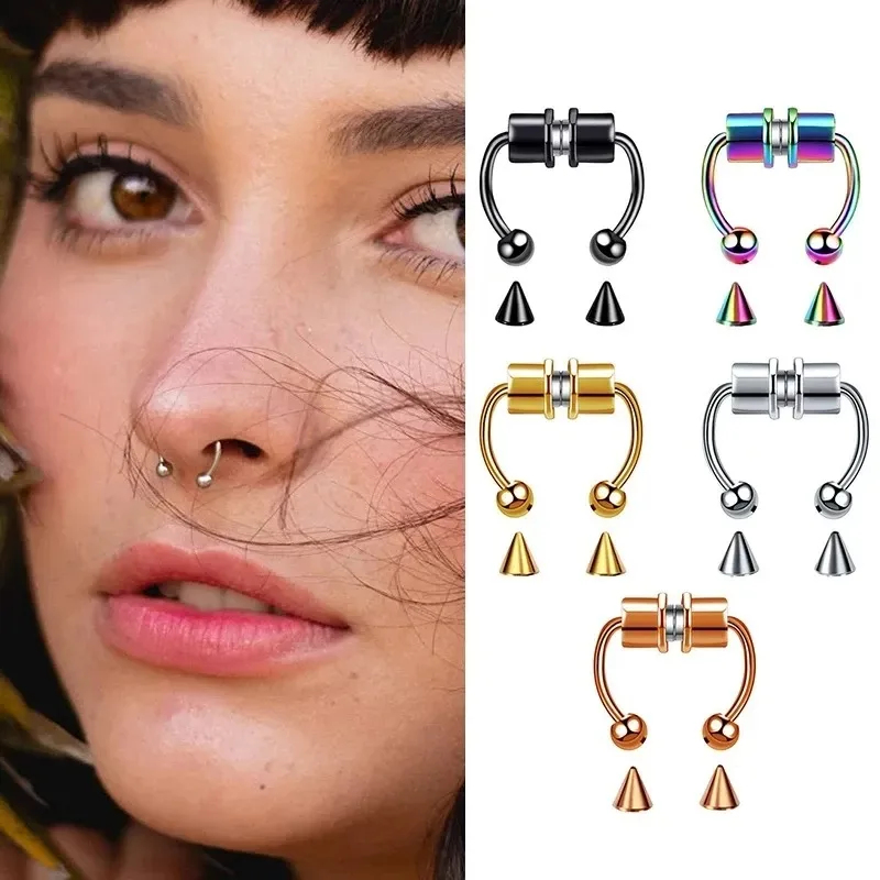 1/2/3Pcs Fake Magnetic Nose Ri - Body Jewelry Piercing ulasan dan harga
