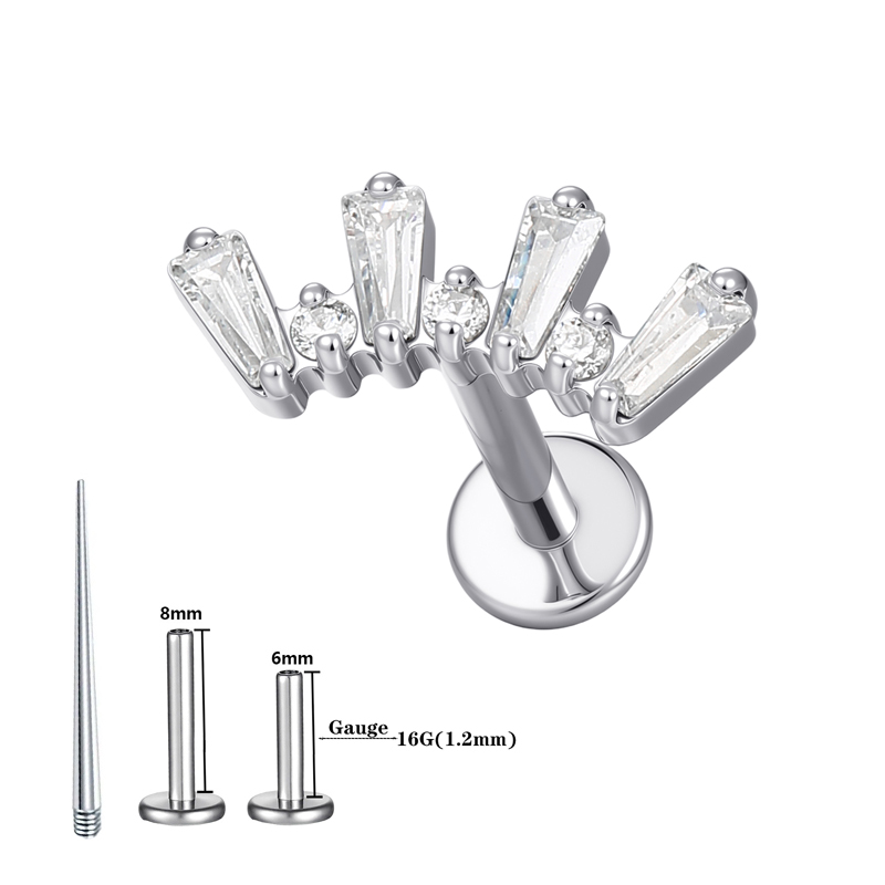1 Pcs ASTM Titanium Helix Pier - Body Jewelry Flat Back ulasan dan harga