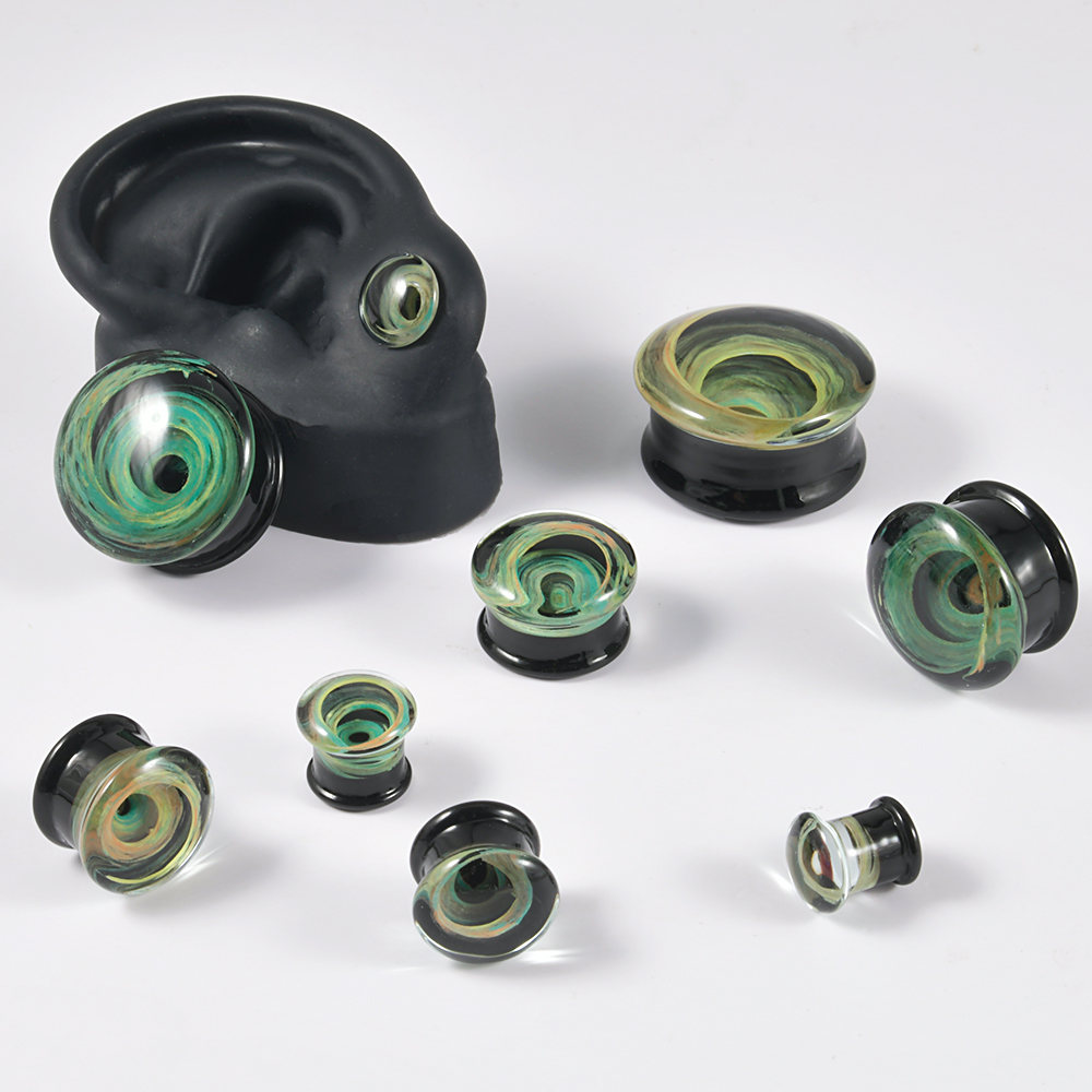Pair Quality Glass Vortex Ear  - Body Jewelry Quality ulasan dan harga