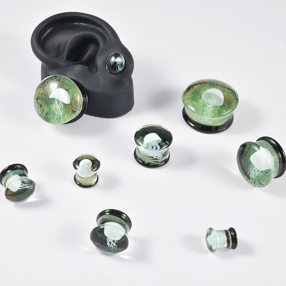Pair Quality Glass Vortex Ear  - Body Jewelry Quality ulasan dan harga