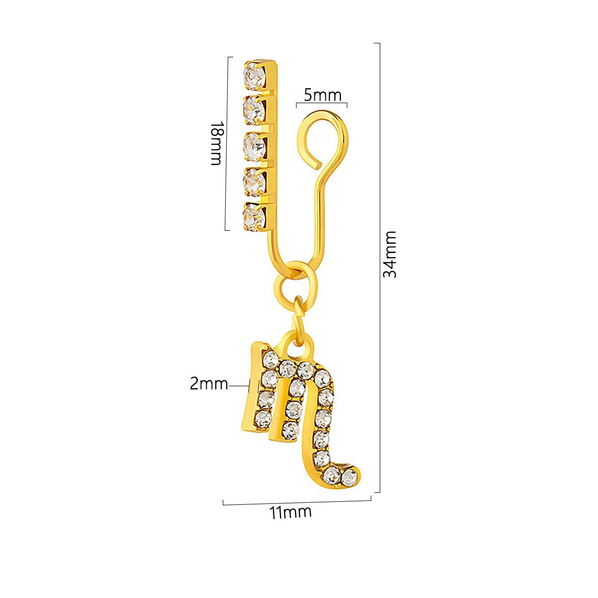 2 Pack Ear Clips Metal Zircon  - Body Jewelry Ear ulasan dan harga