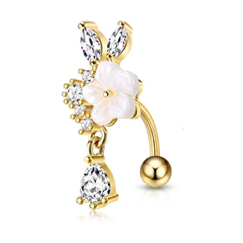 Crystal Pendant Belly Button R - Body Jewelry Women ulasan dan harga