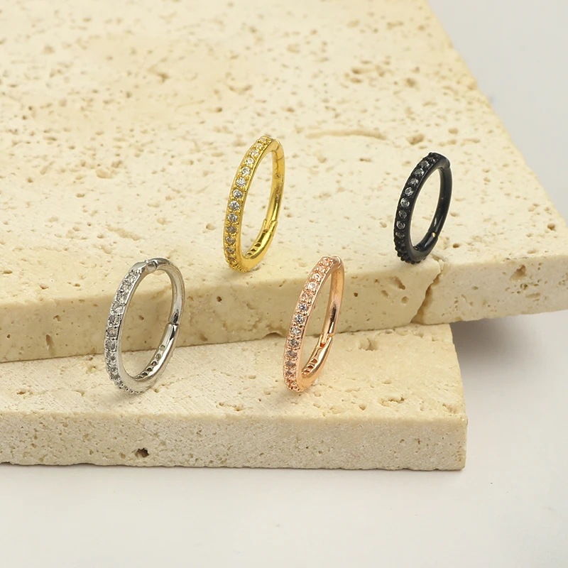 16G Clear CZ Nose Ring Hoop 31 - Body Jewelry Ear ulasan dan harga