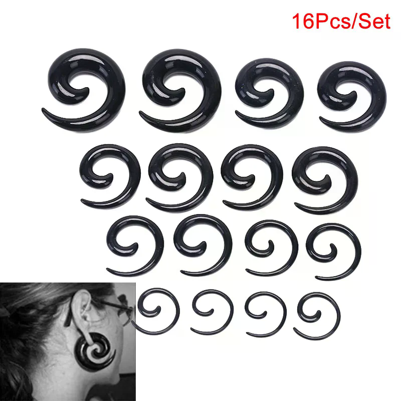 16PCS /set Spiral Taper Flesh  - Body Jewelry Quality ulasan dan harga