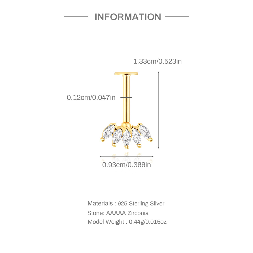 AIDE 925 Sterling Silver Earri - Body Jewelry Flat Back ulasan dan harga