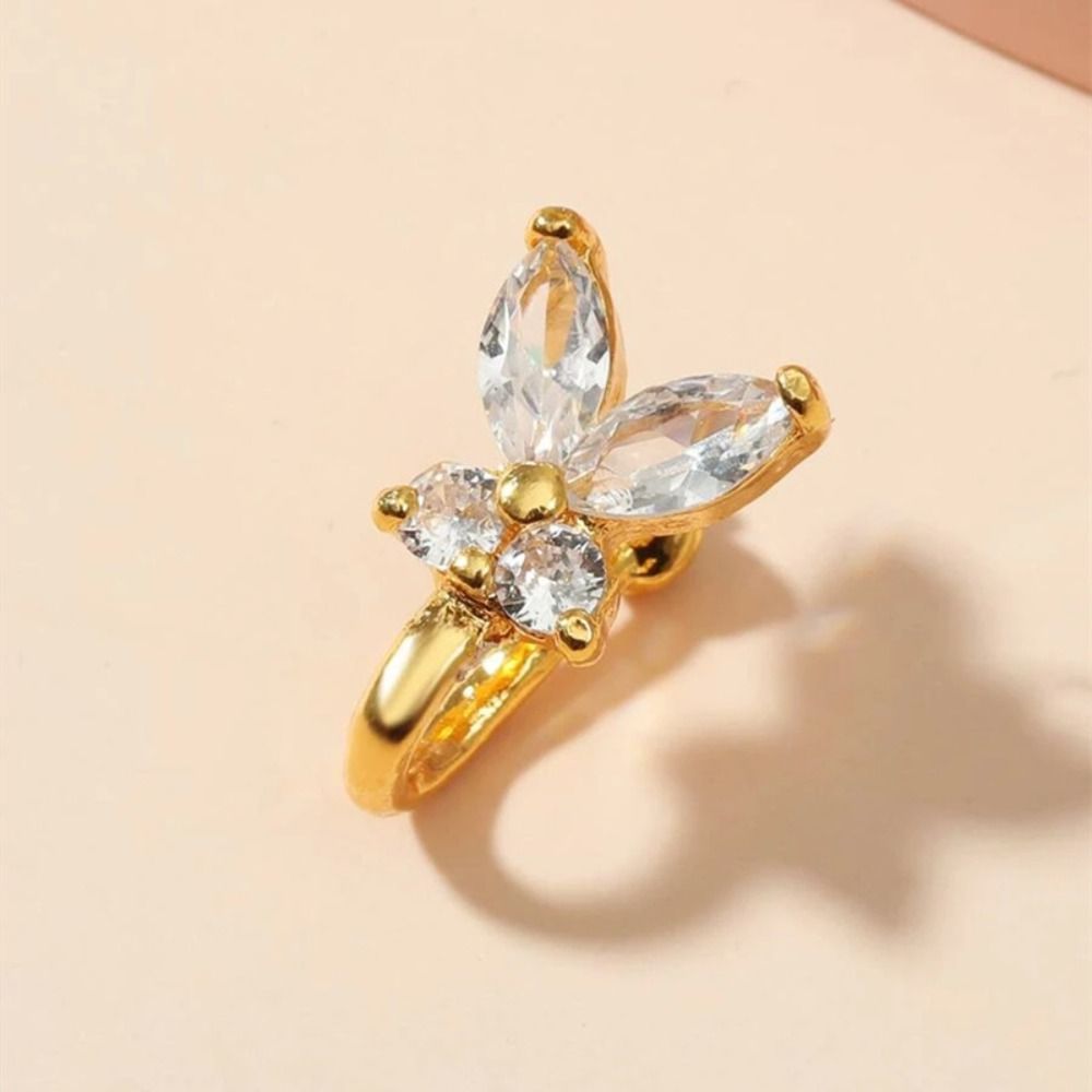 Rhinestone Butterfly Nose Ring - Body Jewelry Ear ulasan dan harga