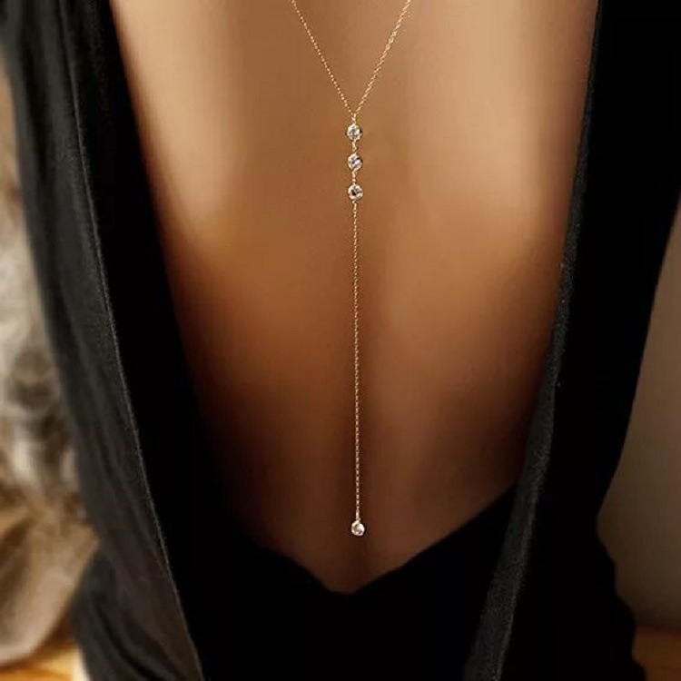 New Rhinestone Sexy Women's Ba - Body Jewelry Back ulasan dan harga