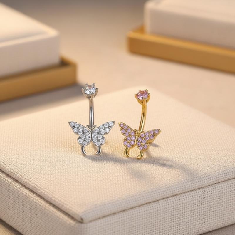 Butterfly Zircon Belly Button  - Body Jewelry Quality ulasan dan harga