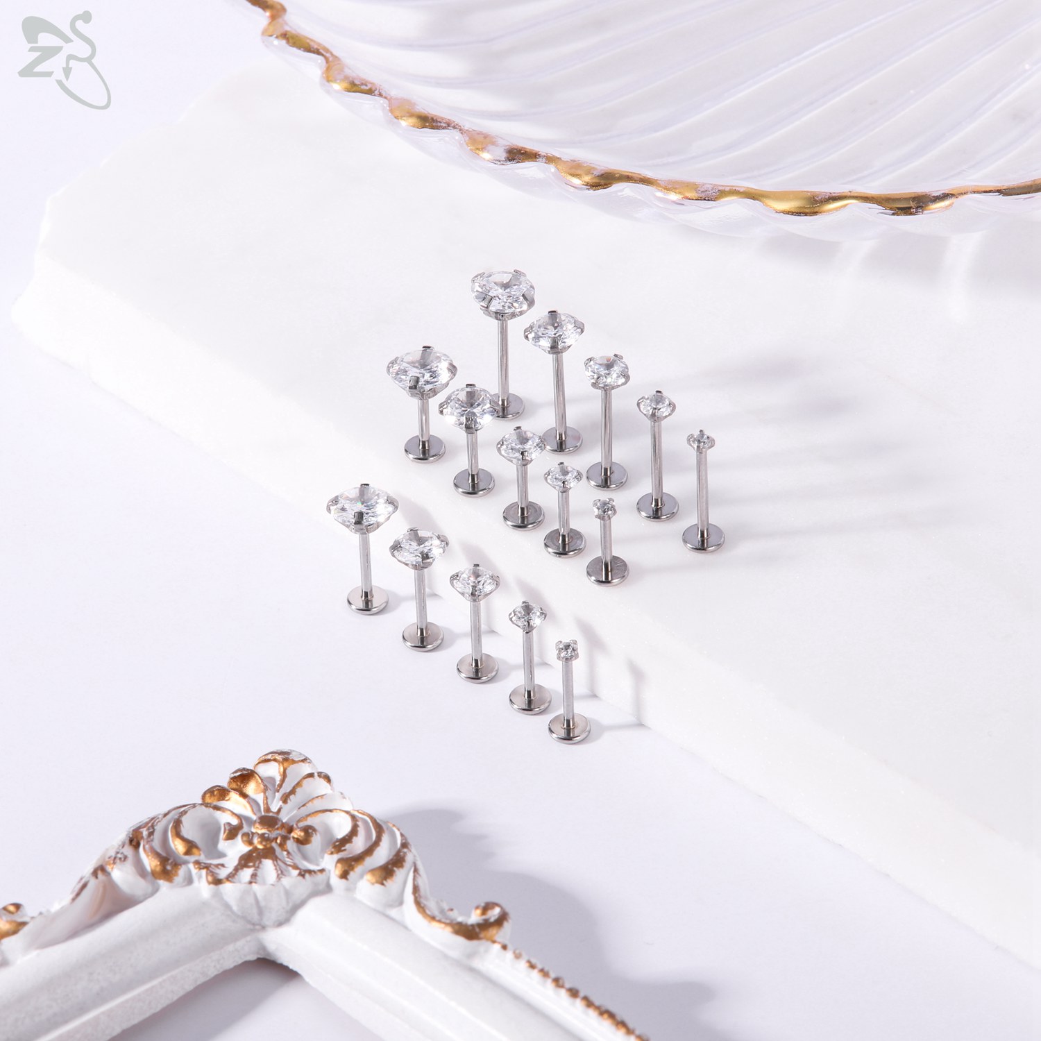 AOEDEJ 10Pcs/Lot Gold Color 16 - Zs Body Jewelry ulasan dan harga