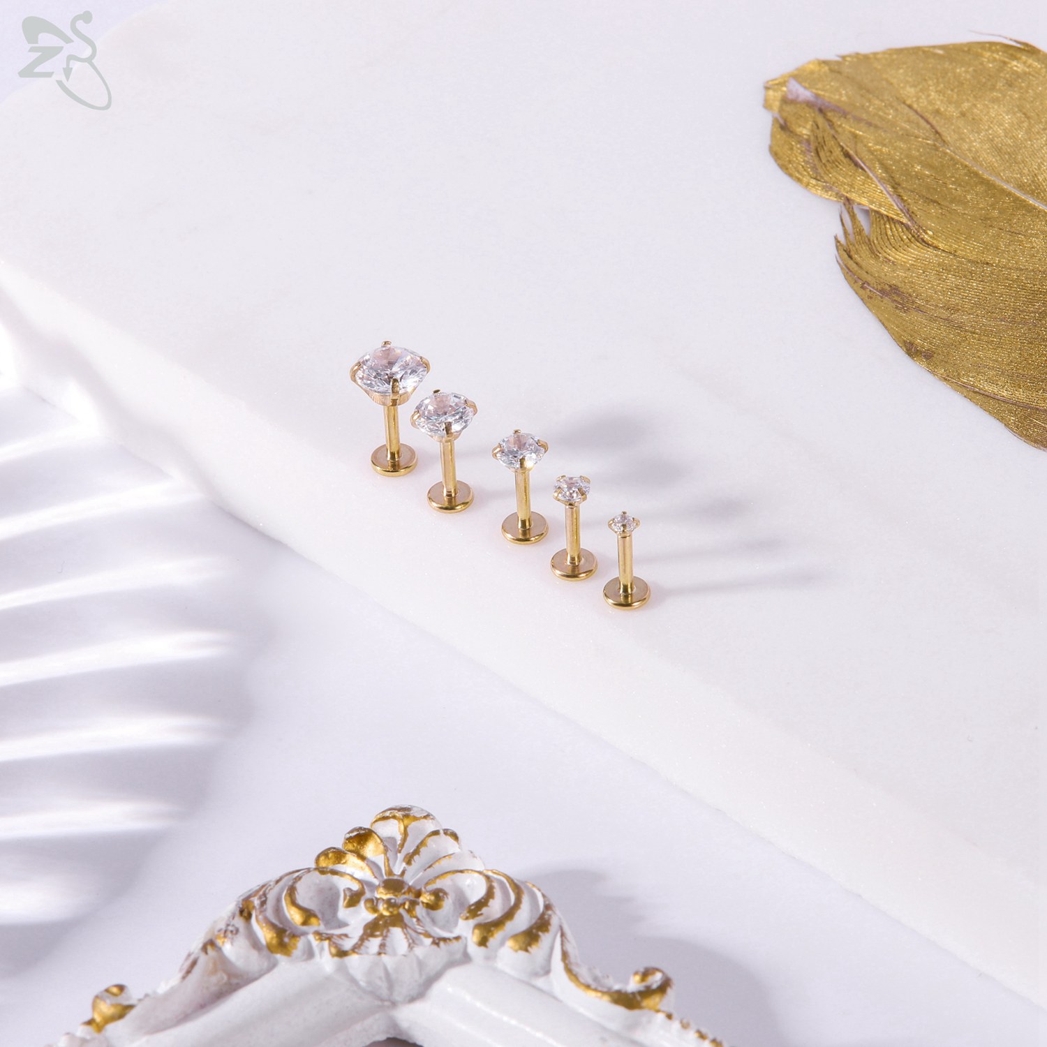 AOEDEJ 10Pcs/Lot Gold Color 16 - Zs Body Jewelry ulasan dan harga