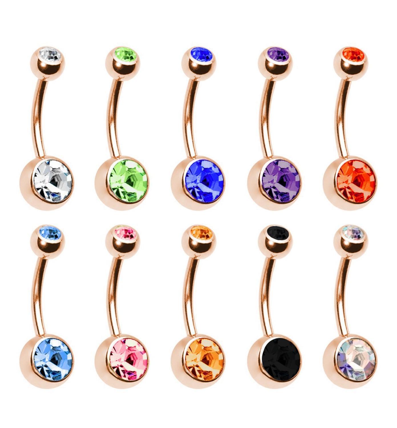 5/10/20Piece Zircon 14G Belly  - Belly Bar Titanium ulasan dan harga