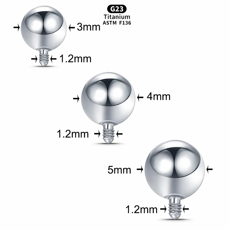 1PCS Internally Threaded Ball  - Body Jewelry Dermal ulasan dan harga