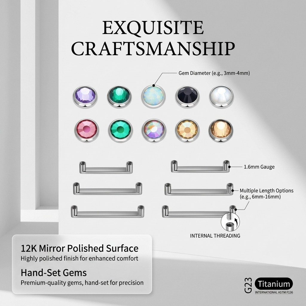 Tiny Minimalist F136 Titanium  - Body Jewelry Dermal ulasan dan harga