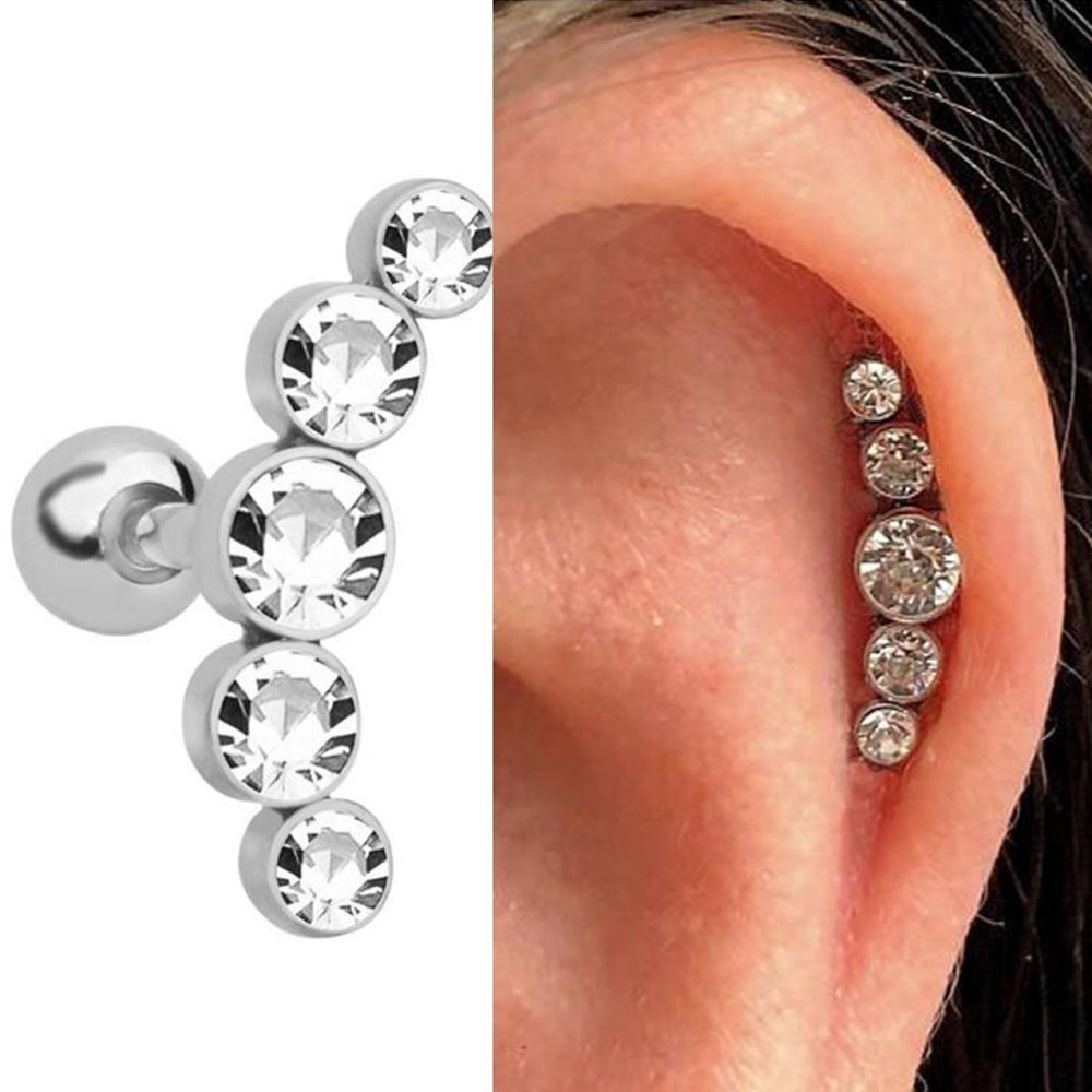 1Pcs Fashion 16G Crystal Gem O - Body Jewelry Ear ulasan dan harga