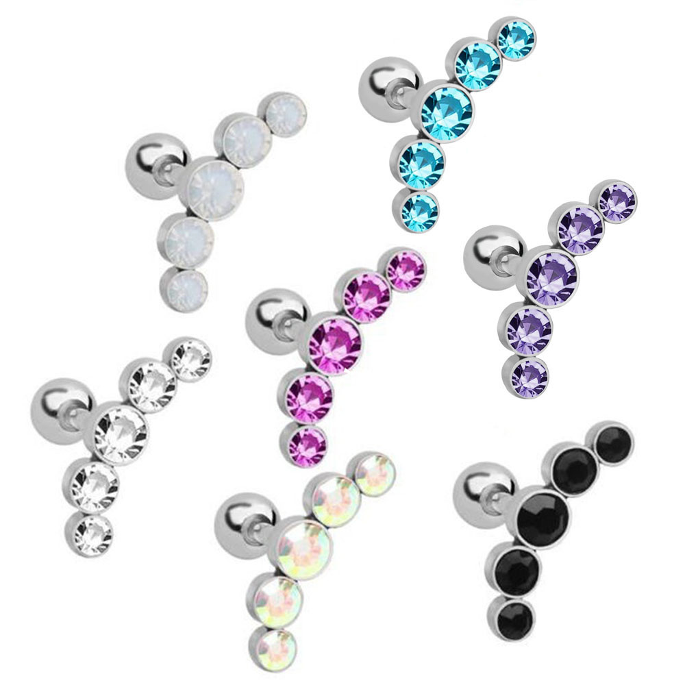 1Pcs Fashion 16G Crystal Gem O - Body Jewelry Ear ulasan dan harga
