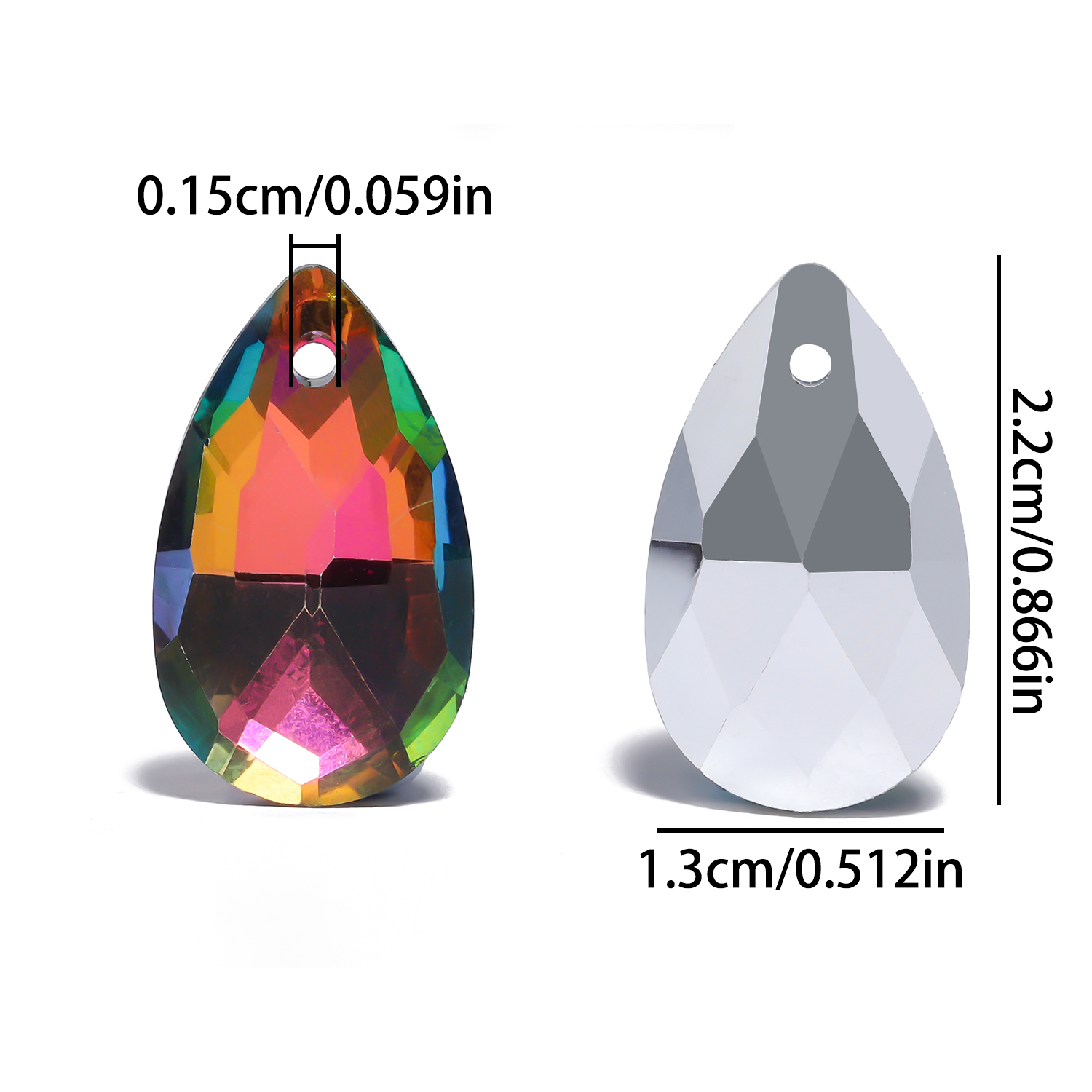 8pcs 13x22mm Single Hole Glass - Body Jewelry Piercing ulasan dan harga