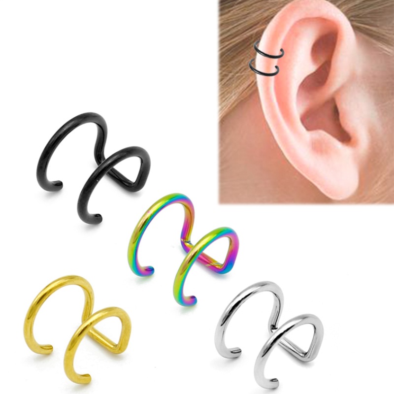 2Pcs 316L Stainless Steel Clip - Body Jewelry Ear ulasan dan harga