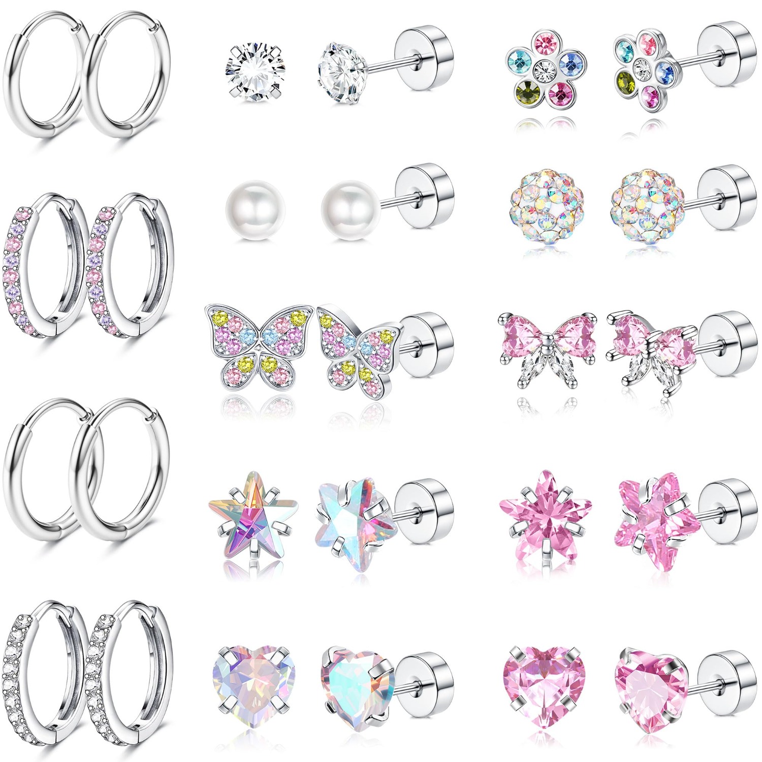 Bobisty 1Pair Earrings for Wom - Body Jewelry Flat Back ulasan dan harga