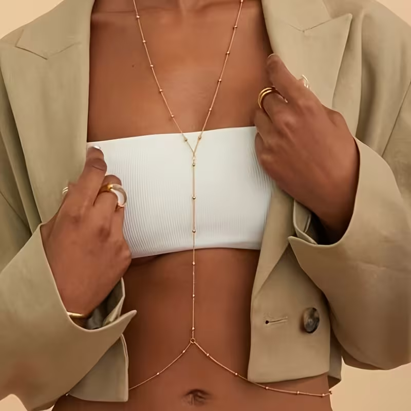 Fashion Simple Bead Chain Bohe - Body Jewelry Women ulasan dan harga