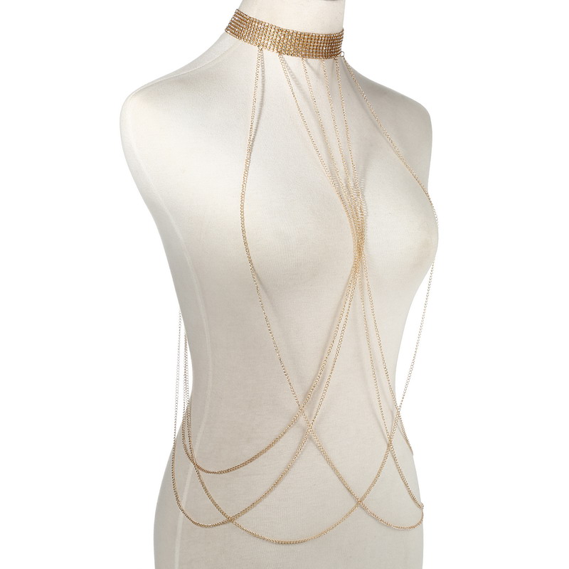 Gold Color Body Chain Women  R - Body Jewelry Chain ulasan dan harga