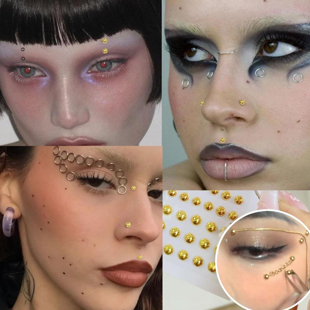 661Pcs Set Face Fake Piercings - Body Jewelry Piercing ulasan dan harga