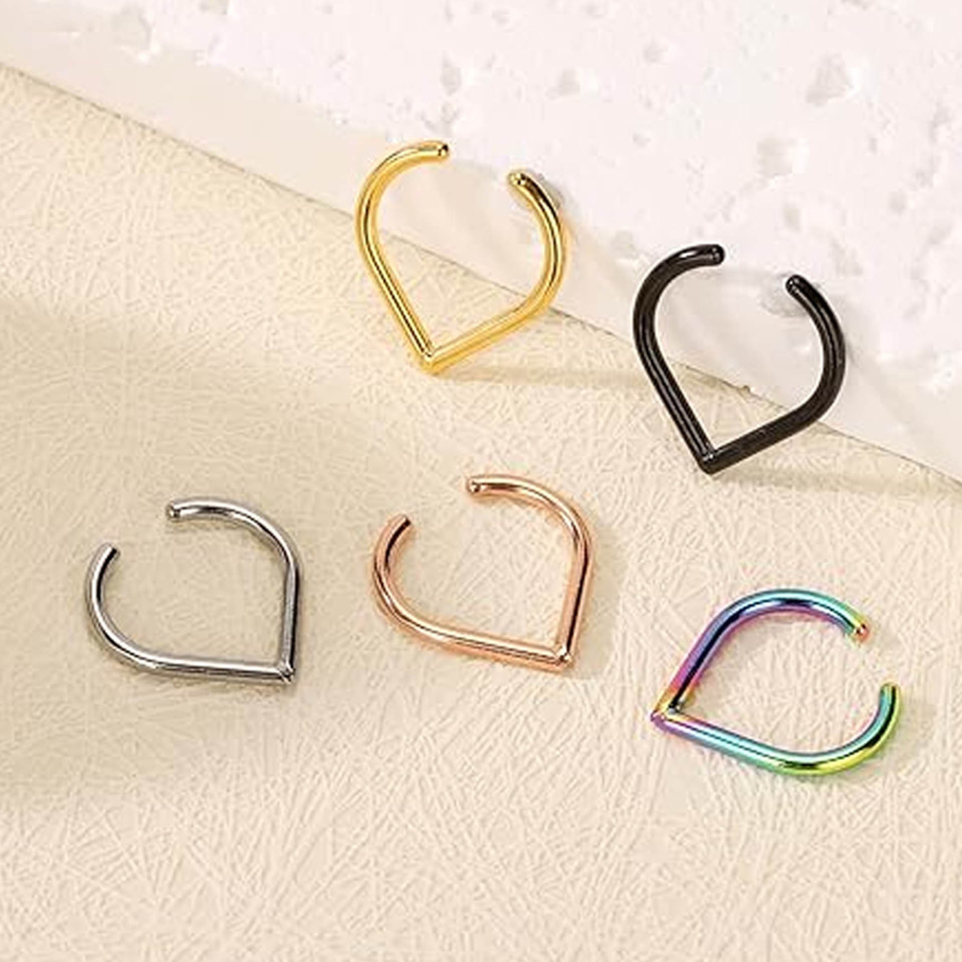 5Pcs Stainless Steel Fake Nose - Body Jewelry Ear ulasan dan harga