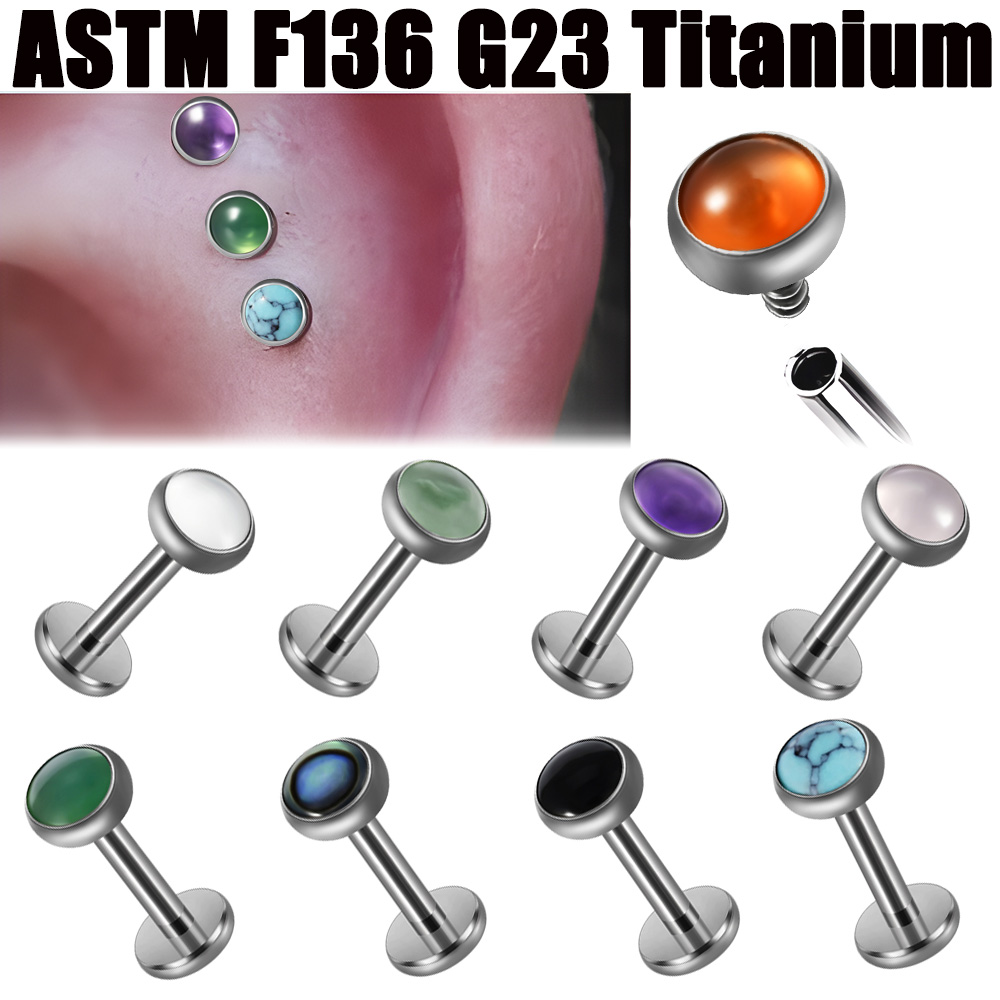 1PC 16g G23 Titanium Crystal&S - Body Jewelry Flat Back ulasan dan harga