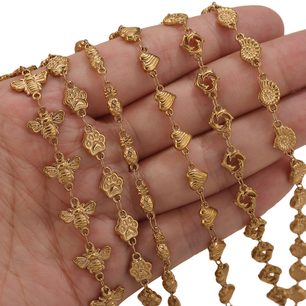 1M PVD Gold Stainless Steel He - Body Jewelry Chain ulasan dan harga