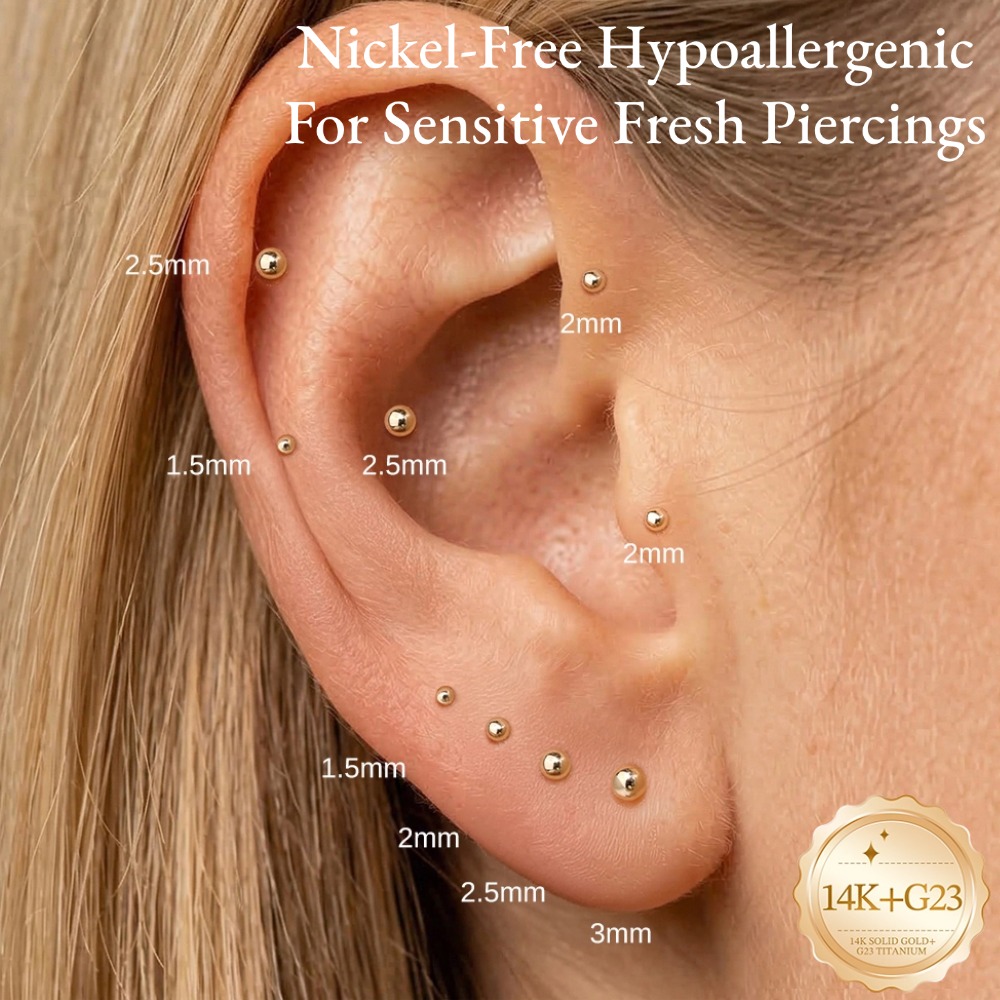DIeSchein 14K Solid Gold Minim - Body Jewelry Ear ulasan dan harga