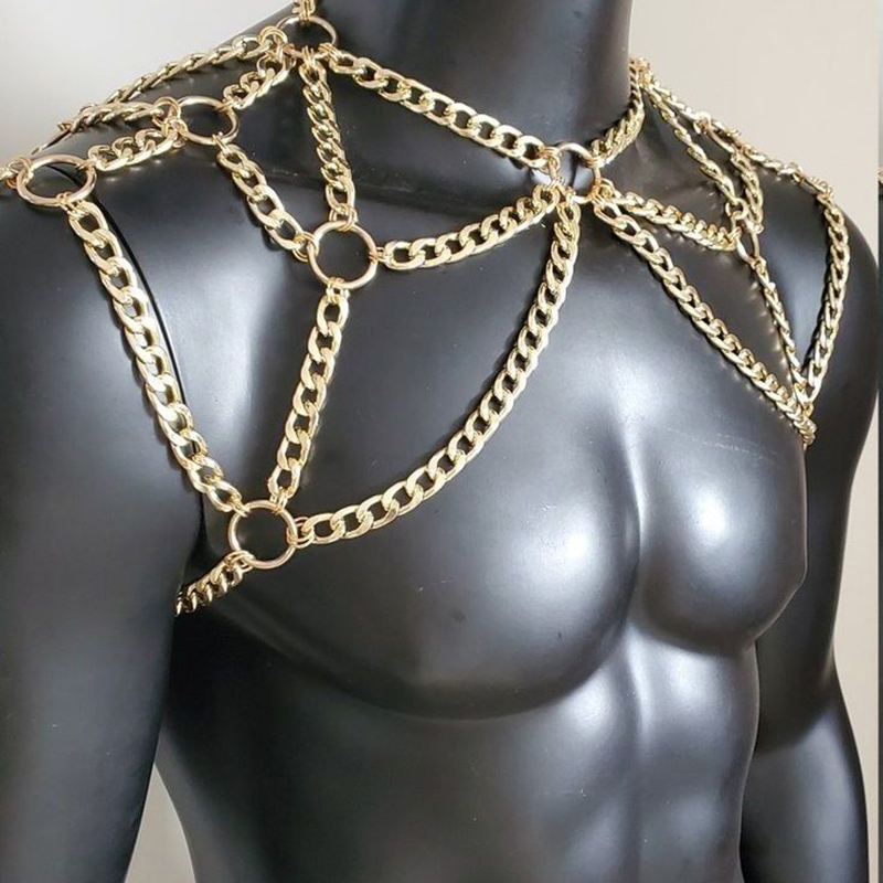Punk Men Shoulder Body Chain B - Body Jewelry Back ulasan dan harga