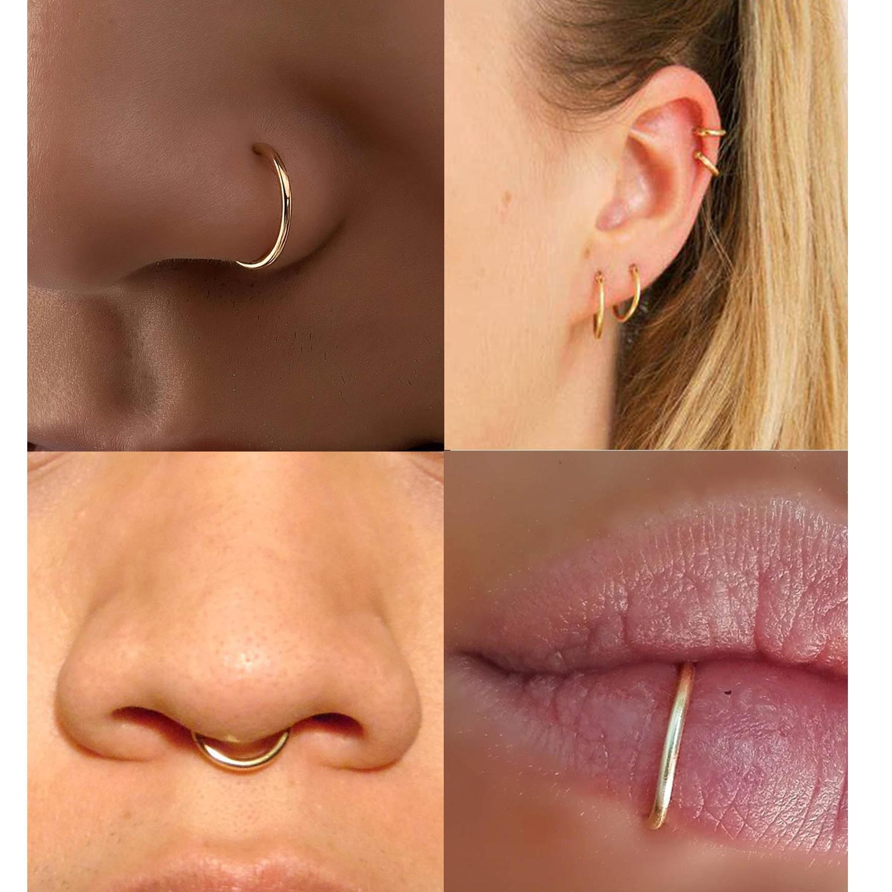 1/9pcs Stainless Steel Fake Se - Body Jewelry Ear ulasan dan harga