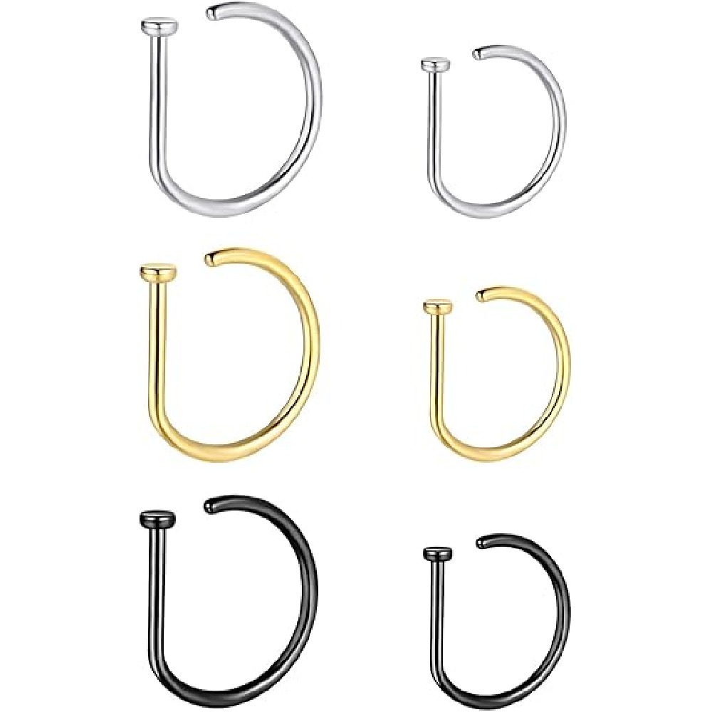 4 Pack Non Piercing D-Shaped N - Body Jewelry Piercing ulasan dan harga