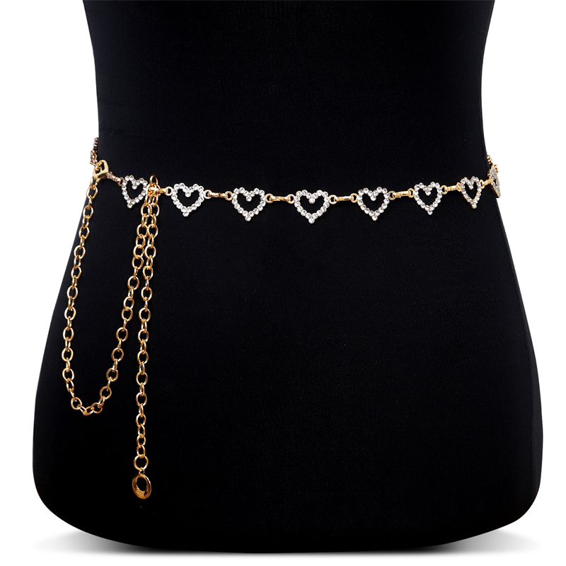 Fashion Rhinestone Heart Waist - Body Jewelry Chain ulasan dan harga