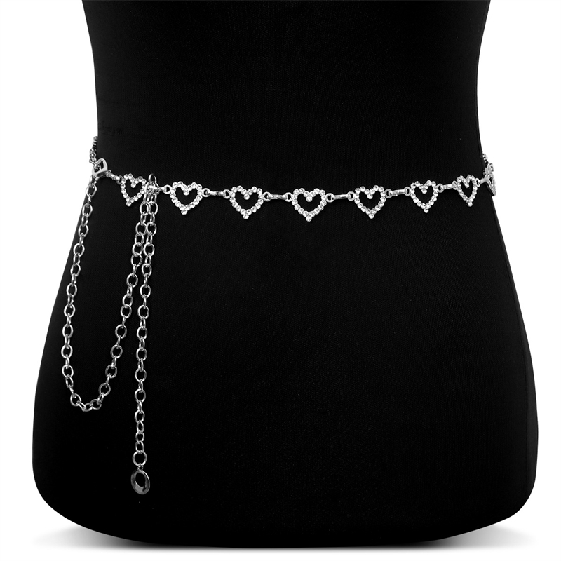 Fashion Rhinestone Heart Waist - Body Jewelry Chain ulasan dan harga