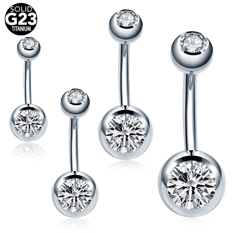 10Pcs /Lot 14G Titanium Navel  - Belly Bar Titanium ulasan dan harga