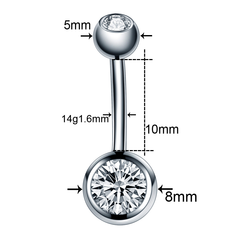 10Pcs /Lot 14G Titanium Navel  - Belly Bar Titanium ulasan dan harga