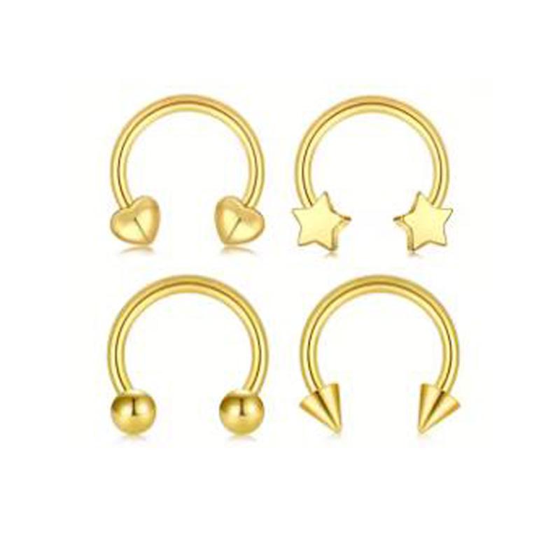 4pcs/Set 16G Stainless Steel B - Body Jewelry Ear ulasan dan harga