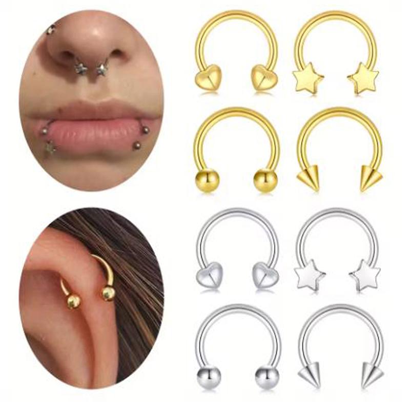 4pcs/Set 16G Stainless Steel B - Body Jewelry Ear ulasan dan harga
