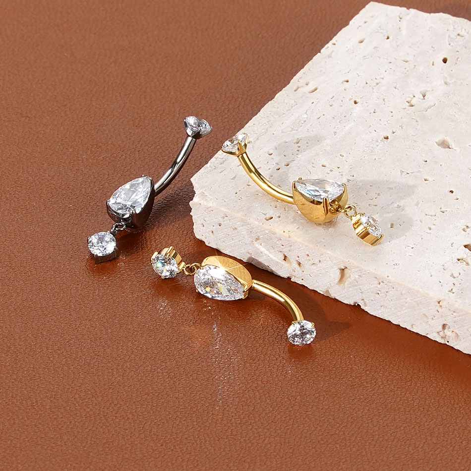 1/5PCS Titanium Crystal Zircon - Belly Bar Titanium ulasan dan harga