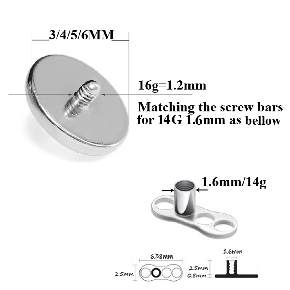 1PC Titanium Prong Flash Film  - Body Jewelry Dermal ulasan dan harga