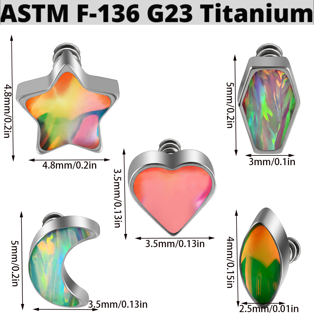 1PC Titanium Prong Flash Film  - Body Jewelry Dermal ulasan dan harga