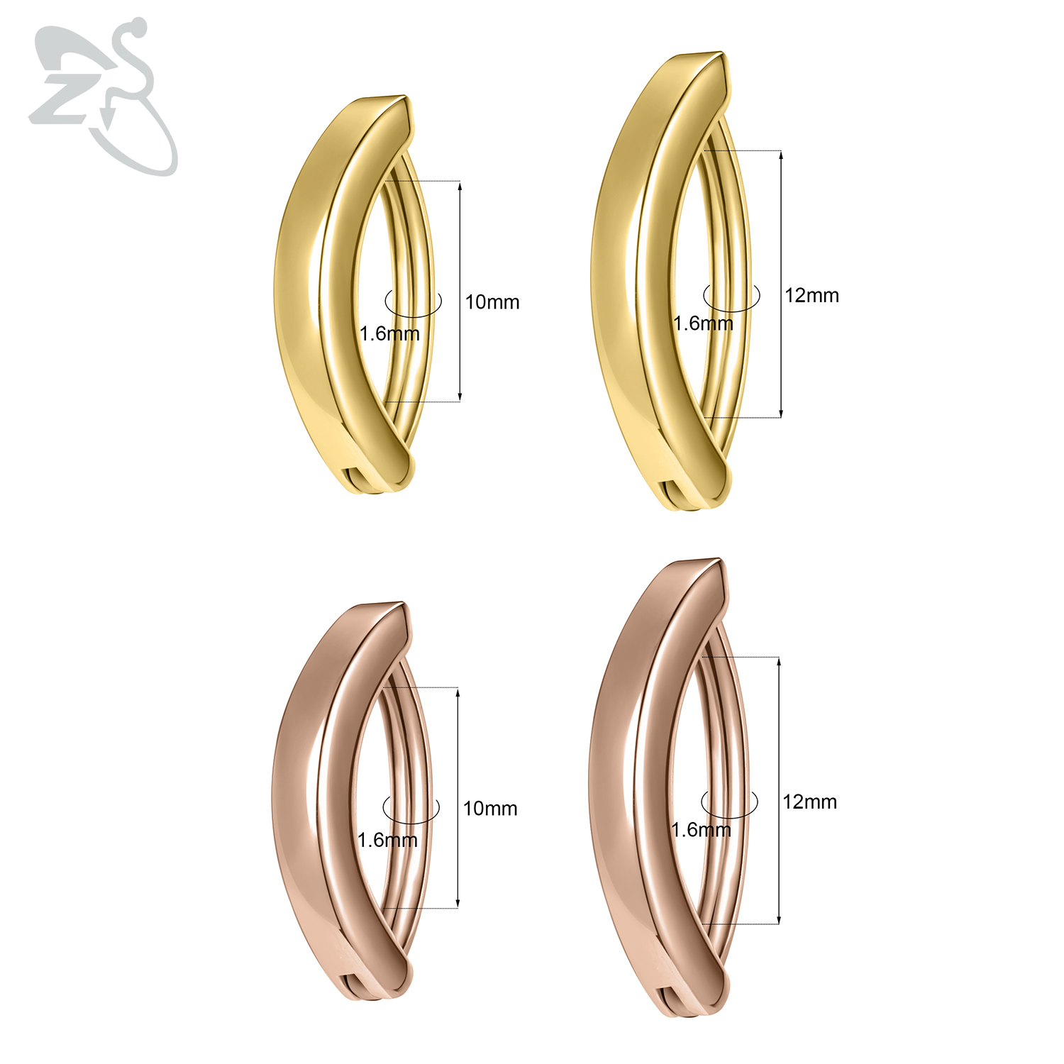 ZS 1 PC Gold Color 14K 925 Sil - Zs Body Jewelry ulasan dan harga