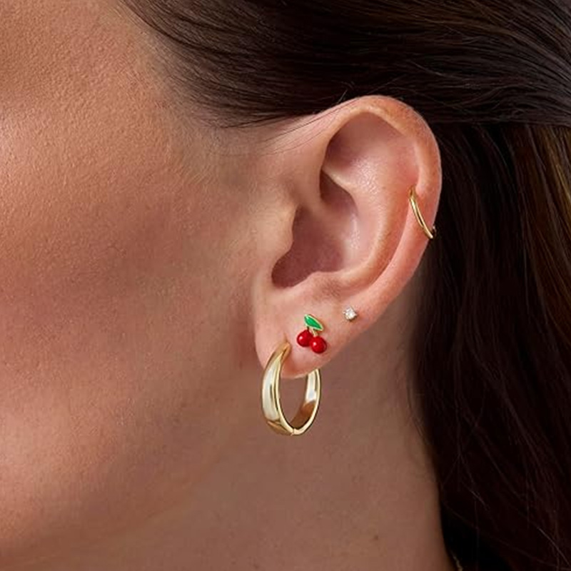 2pcs Cartilage Earrings Stud f - Body Jewelry Flat Back ulasan dan harga