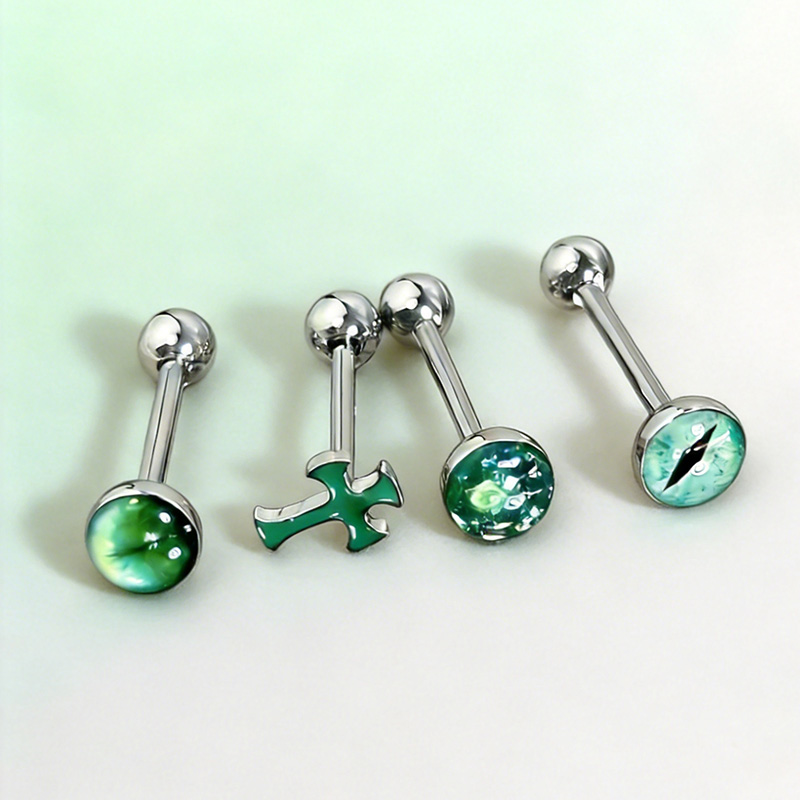 1Pc High-Quality Trendy Green  - Body Jewelry Quality ulasan dan harga