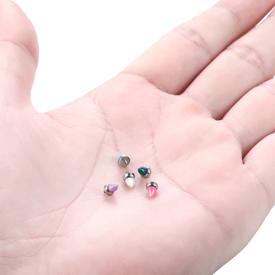 1PC Titanium Claw Set Opal Bul - Body Jewelry Dermal ulasan dan harga
