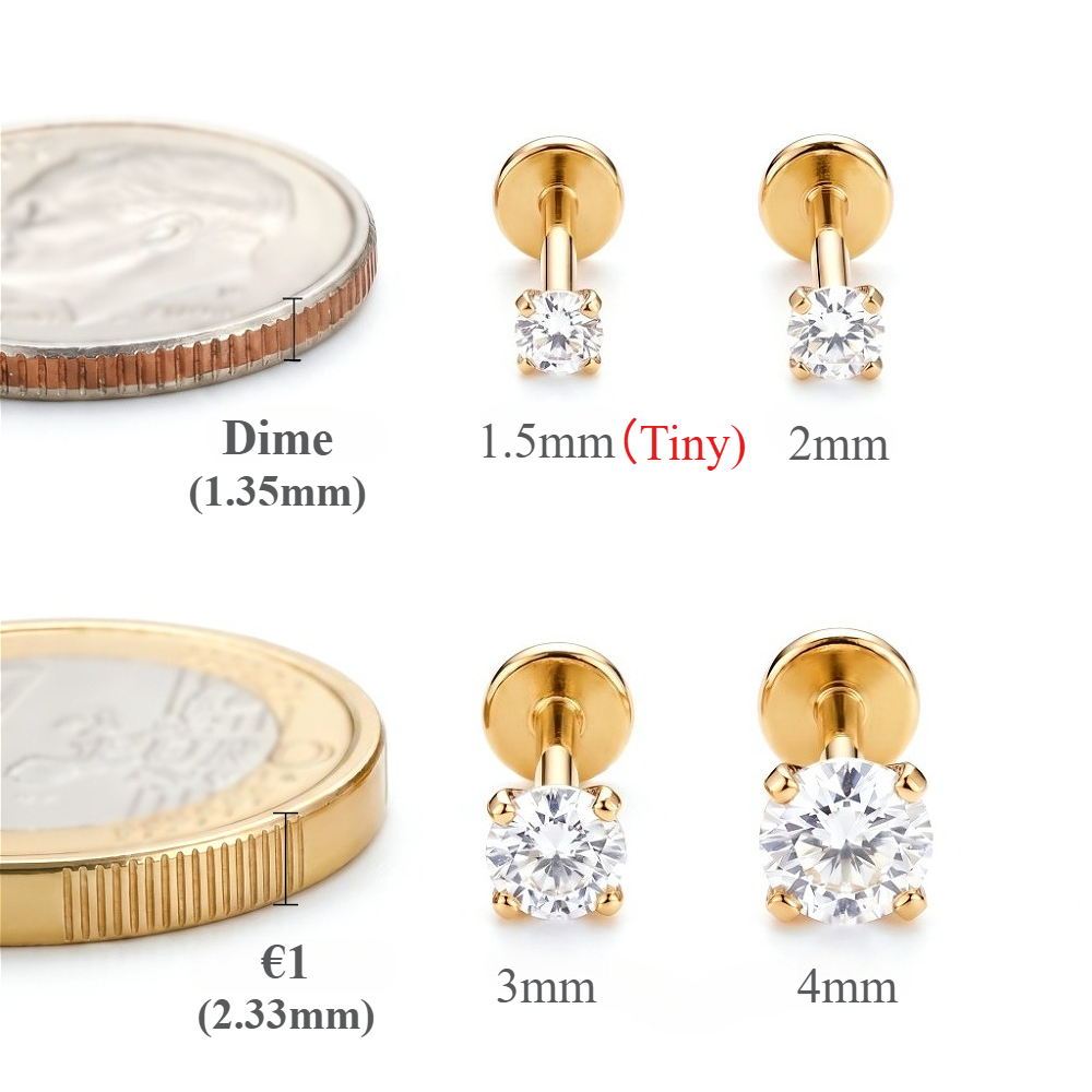 2/8PCS Stainless Steel Eearrin - Body Jewelry Flat Back ulasan dan harga